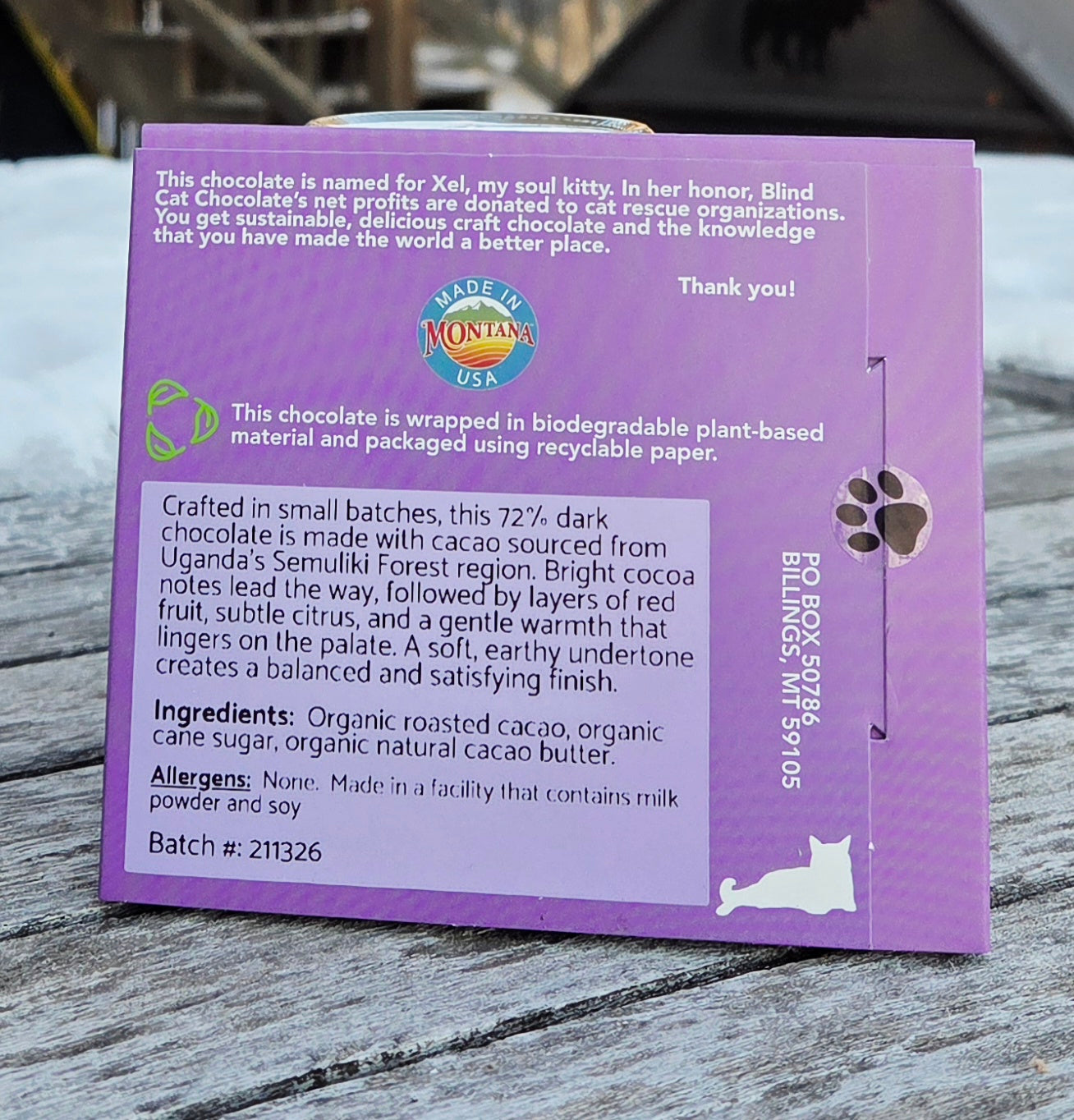 72% Dark Chocolate, Uganda Semuliki