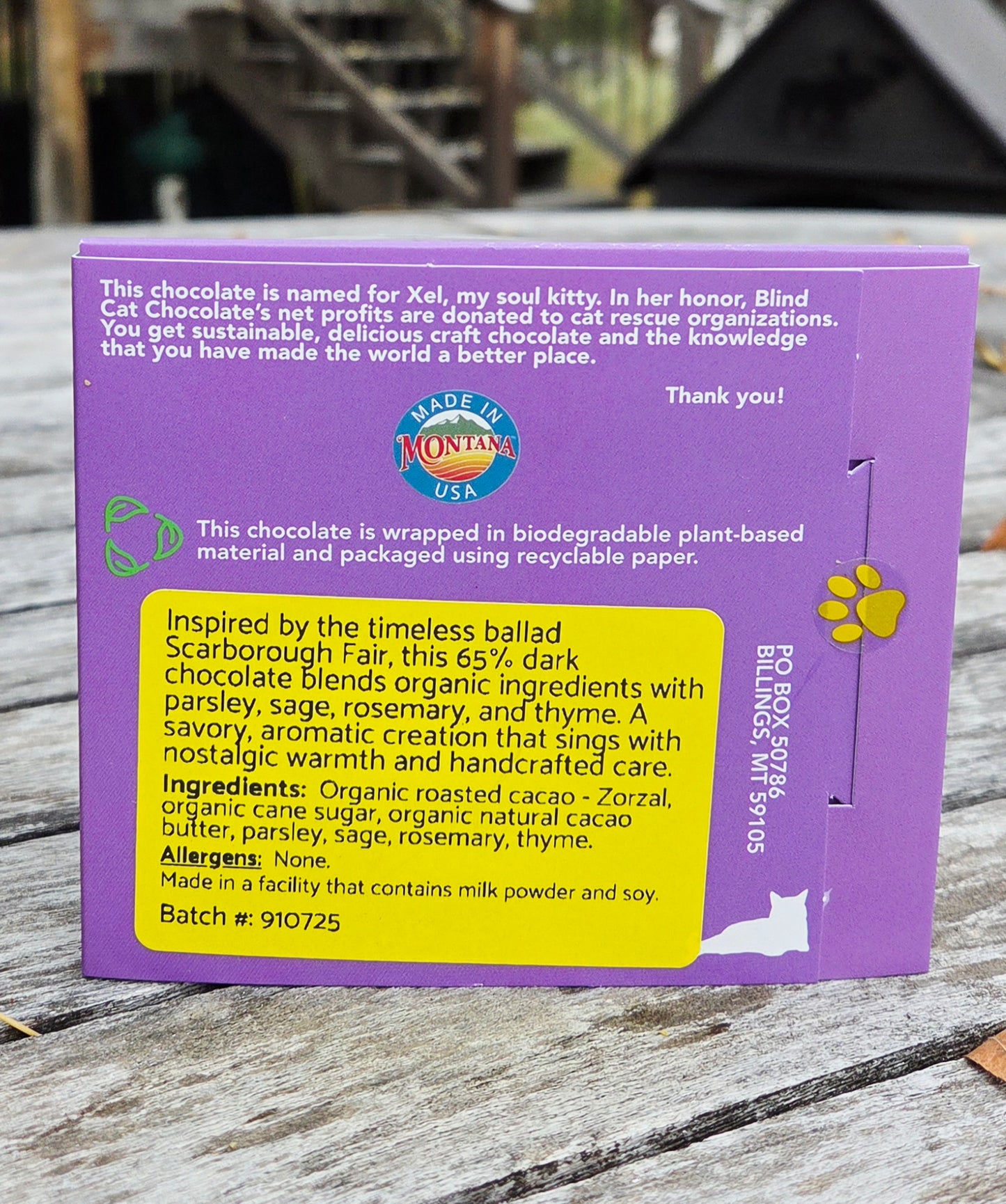 65% Dark Chocolate, Scarborough Fair