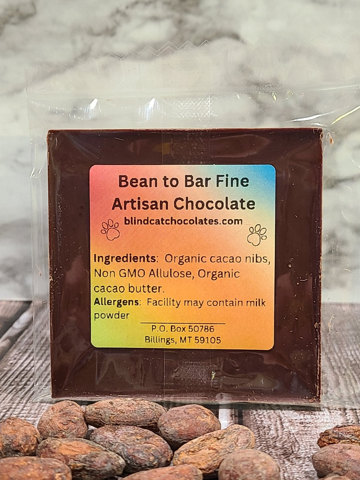 60 Dark Chocolate made with allulose (SugarFree) Blind Cat Chocolate