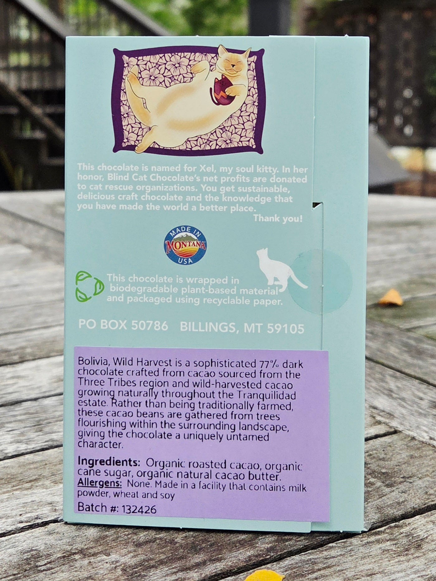 77% Dark Chocolate, Bolivia - Wild Harvest