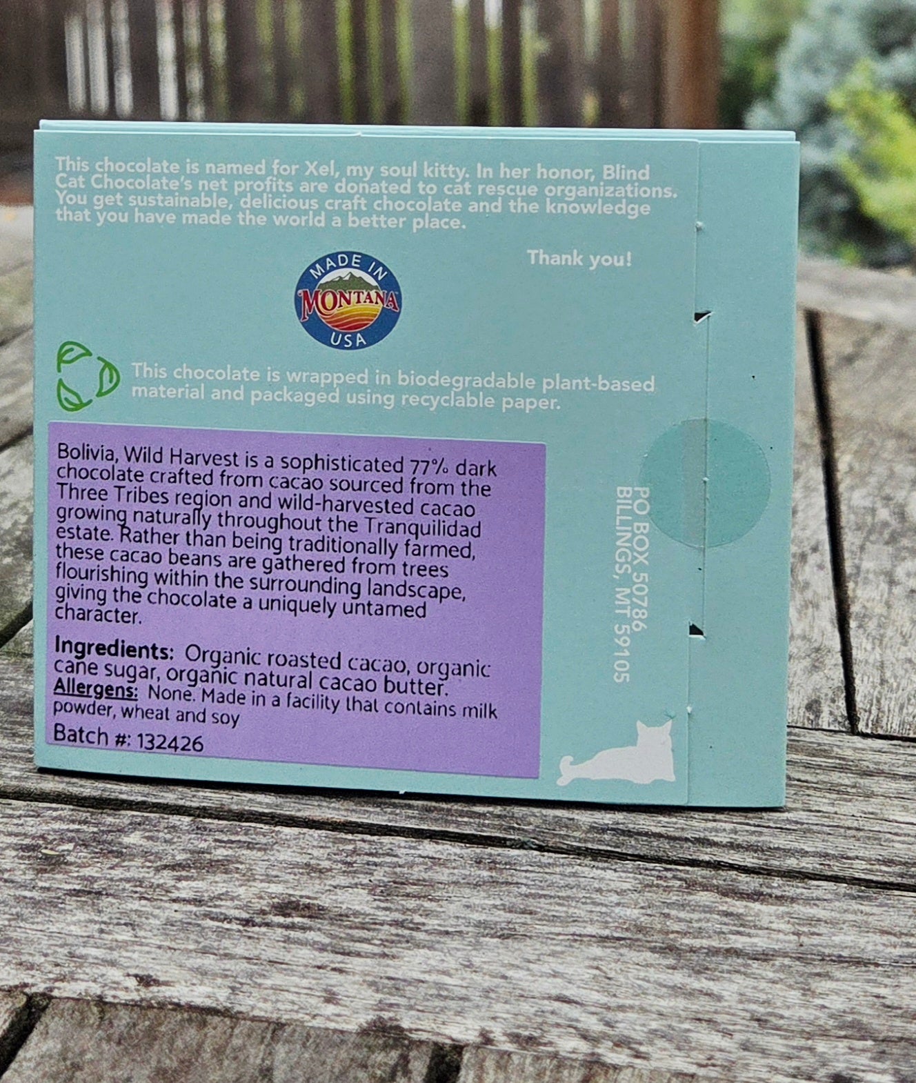 77% Dark Chocolate, Bolivia - Wild Harvest