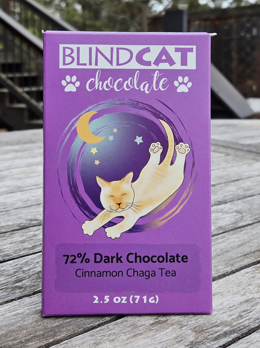 72% Dark Chocolate, Cinnamon Chaga Tea
